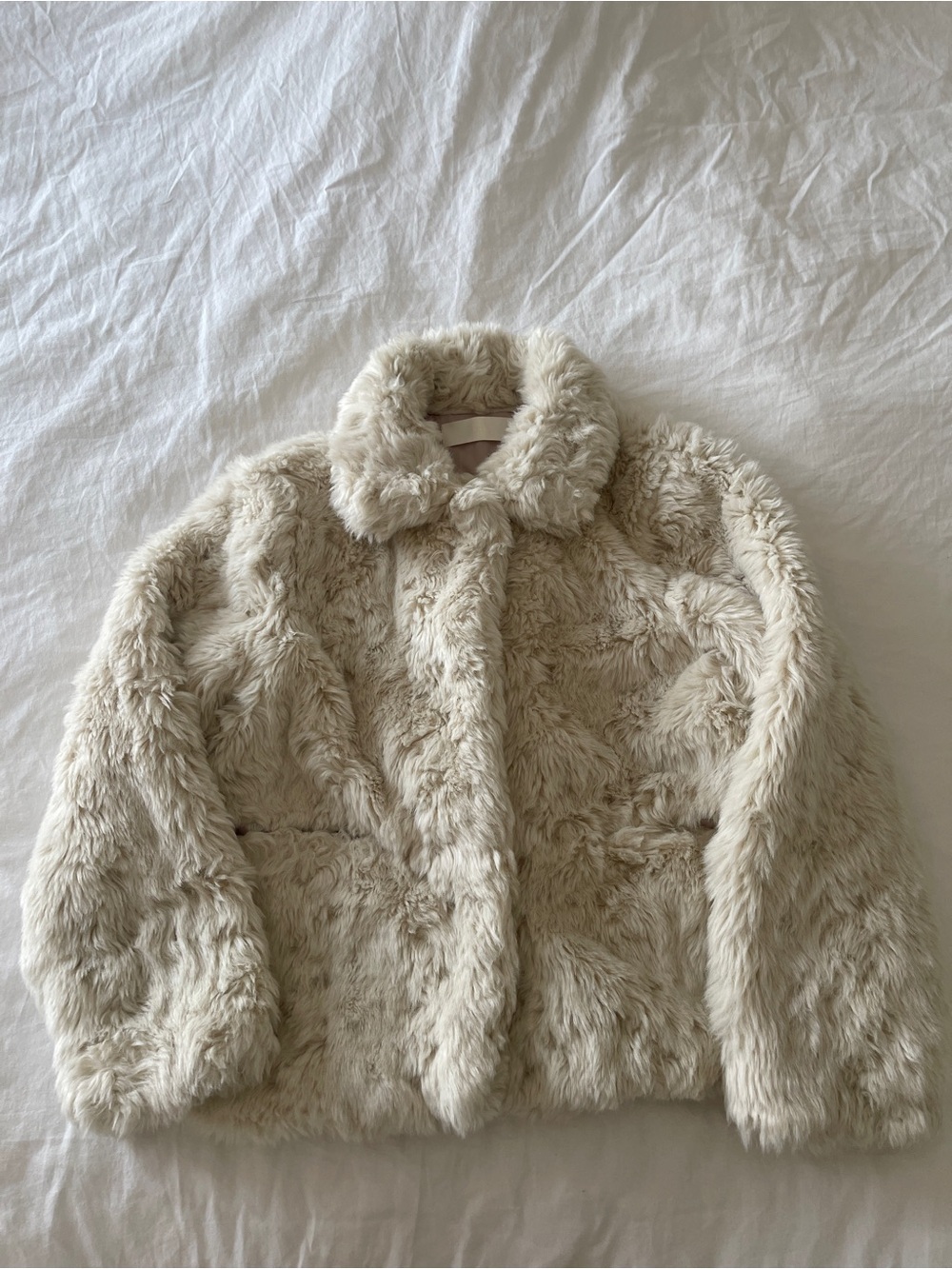 Beige Teddy bear fur coat